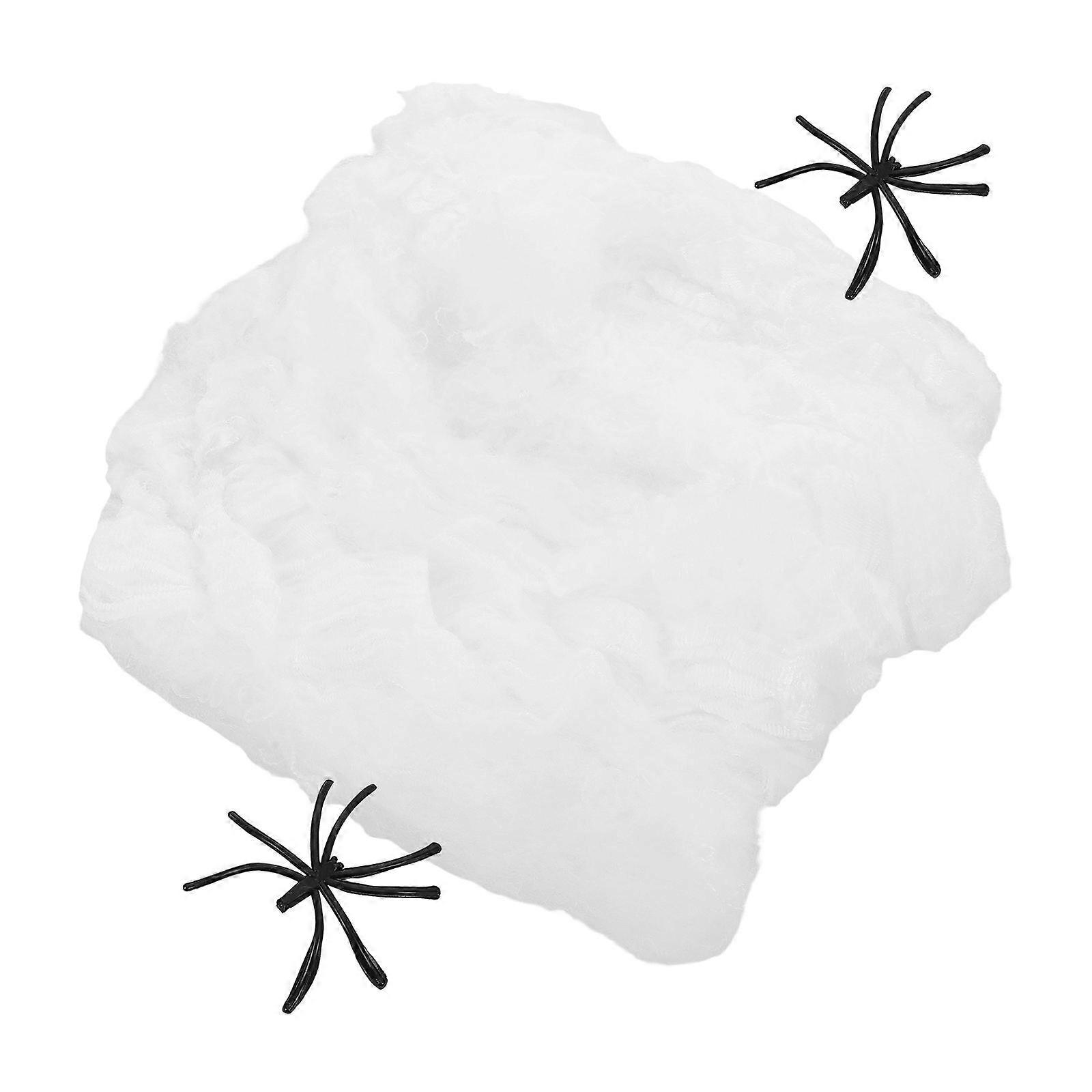 Glow in The Dark Halloween Spider Web Cobwebs for 8Pcs Indoor Use