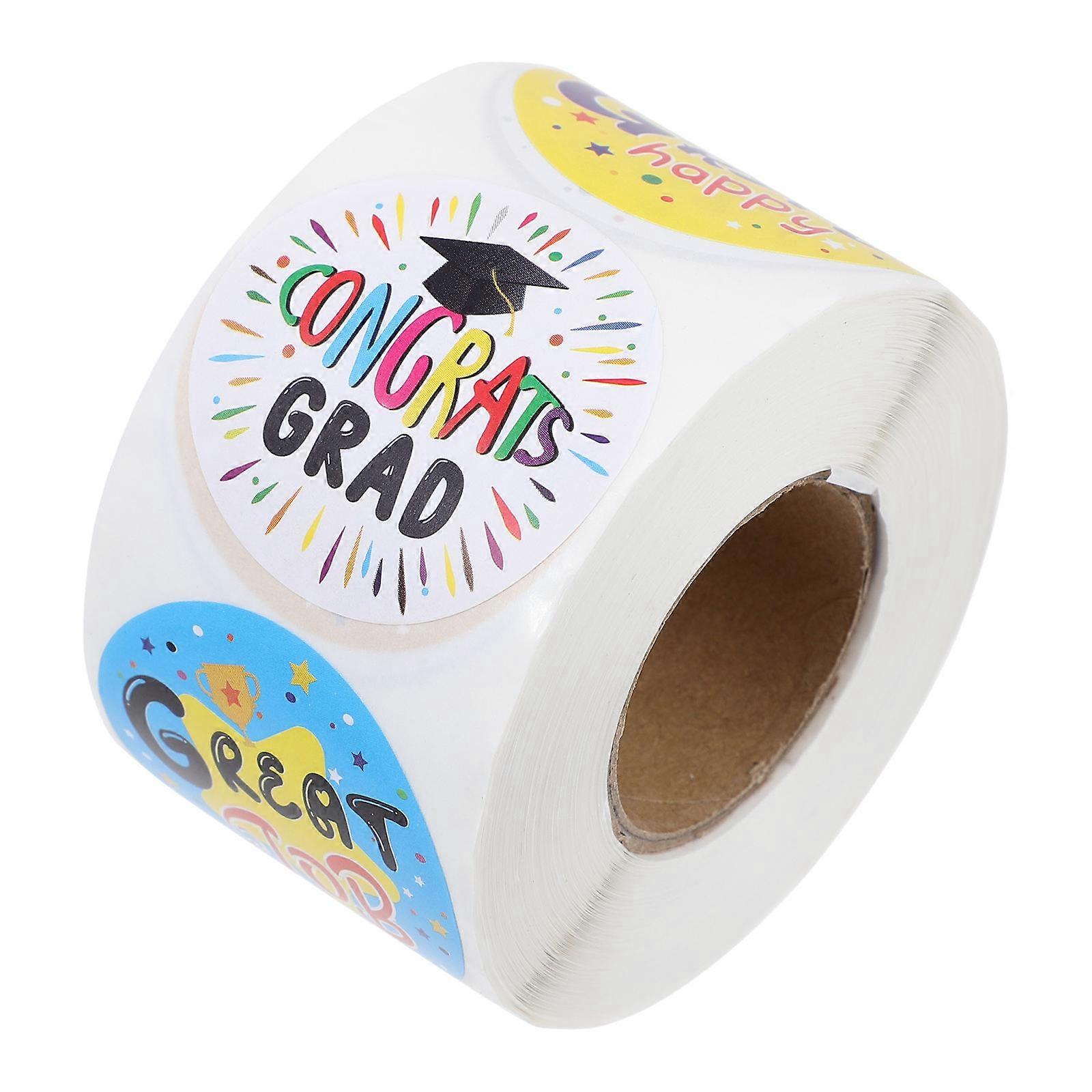 Assorted Color Graduation Sticker Rolls for Gift Packaging 500 Labels
