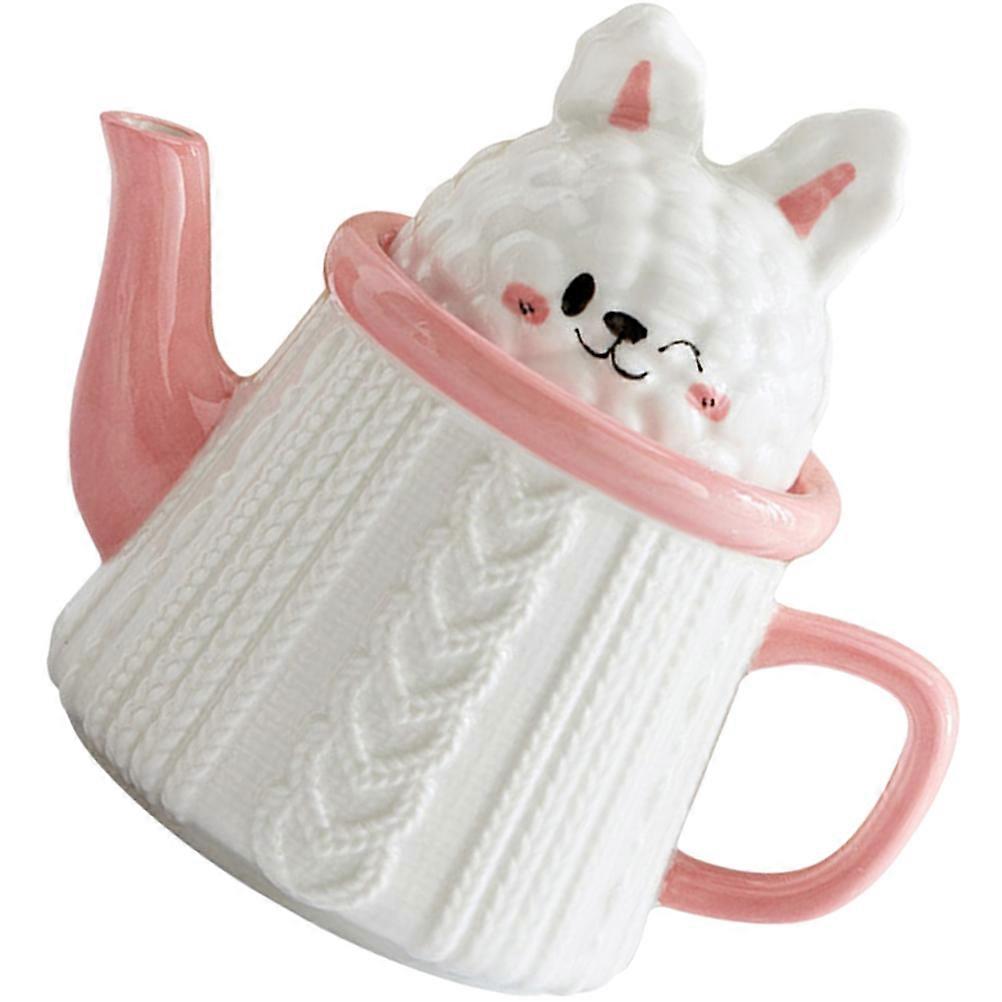 Rabbit Shaped Milk Pitcher Ceramic Water Container for Household 3Pcs