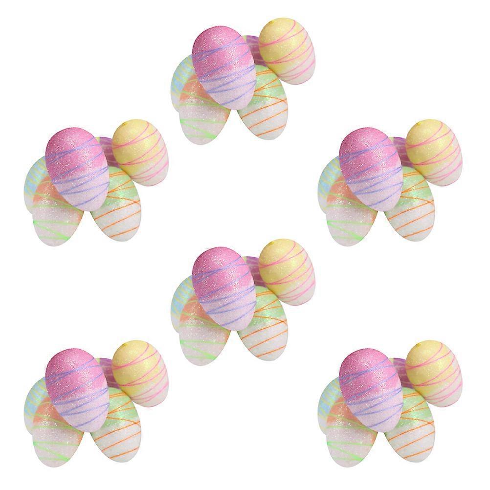 Easter Eggs Simulation Bird Egg Collection for Decoration with 72Pcs Colorful
