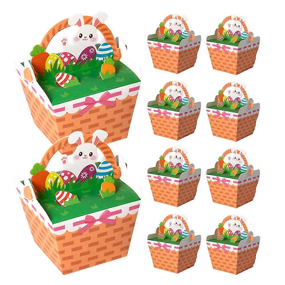 Colorful Easter Basket Candy Paper Box for Gift 40Pcs Set with Handle