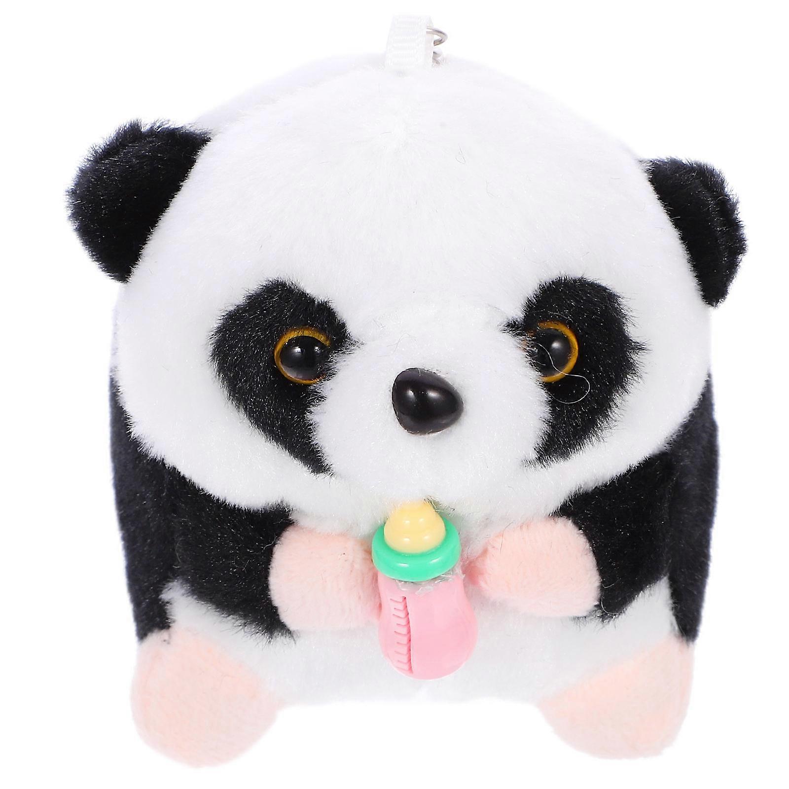 Stuffed Panda Plush Keychain for Decor 3Pcs Cute Small Animal Doll Set