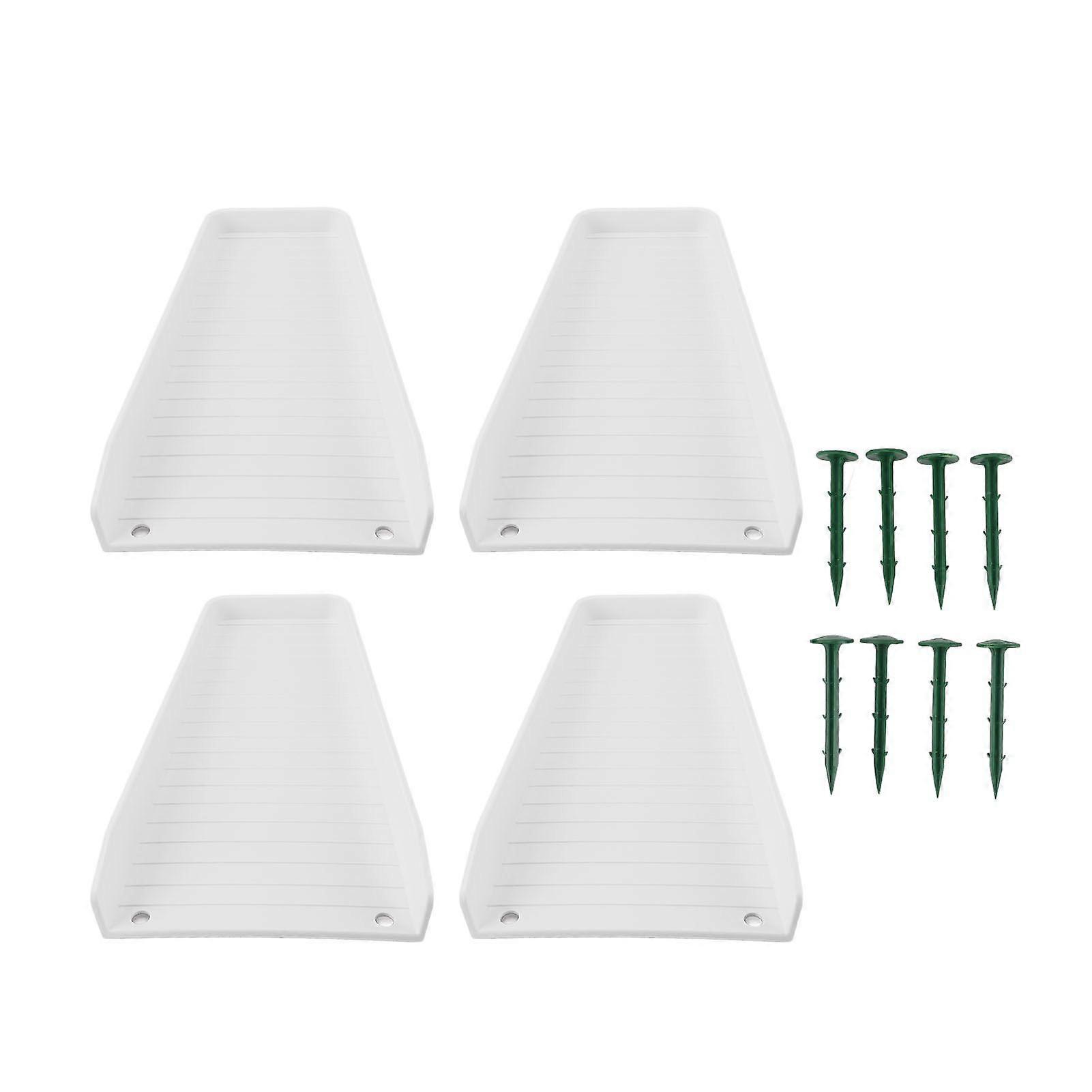 4PCS Downspout Splash Block Rain Gutter Downspout Extensions Fixable Downspout Extender with 8 Fixing Nails Protect House Foundation White