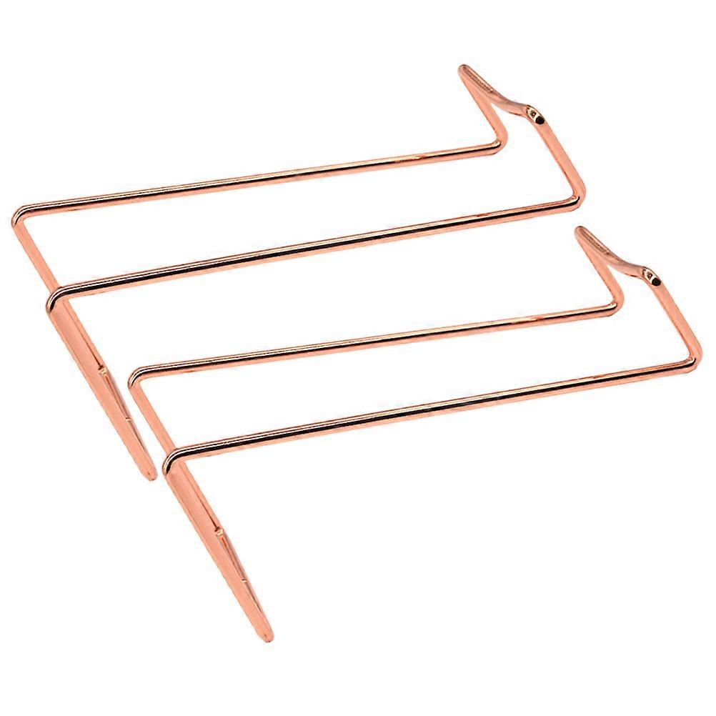Single Holder Metal Rack for Storage 2Pcs Rose Gold