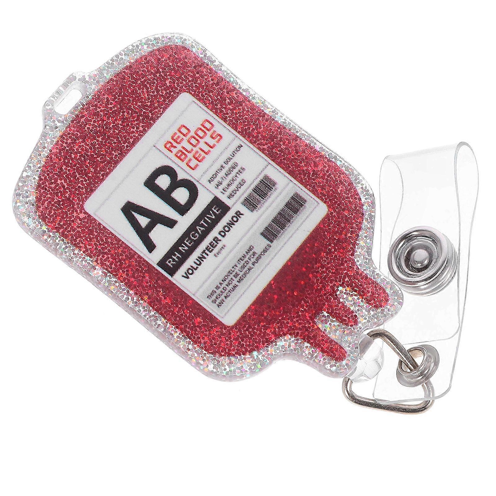 Retractable Nurse Badge Clip Multi-Function Holder 5Pcs Red Acrylic