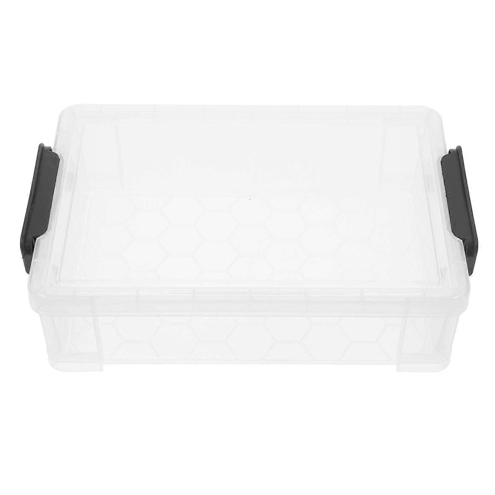 Clear Plastic Pencil Case for Storage Use 4Pcs Black Stackable Pen Organizer