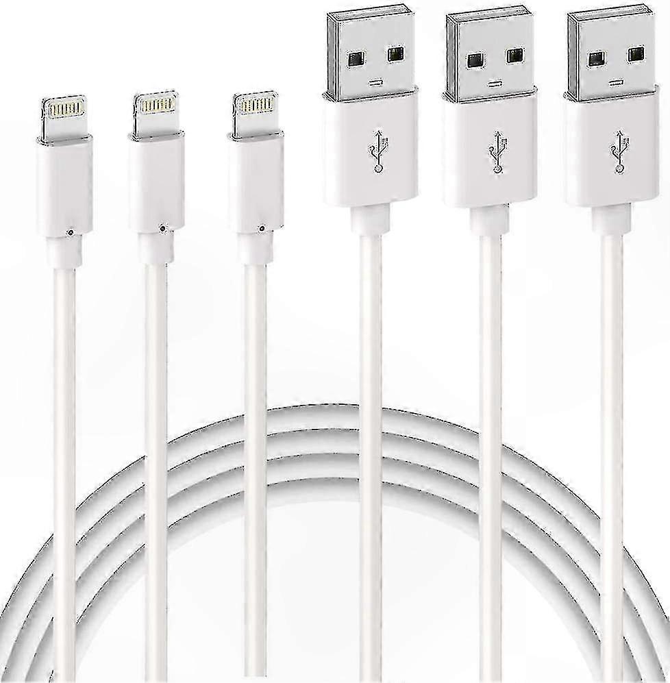 3-Pack MFi-Certified 2M Lightning Cables for  Charging