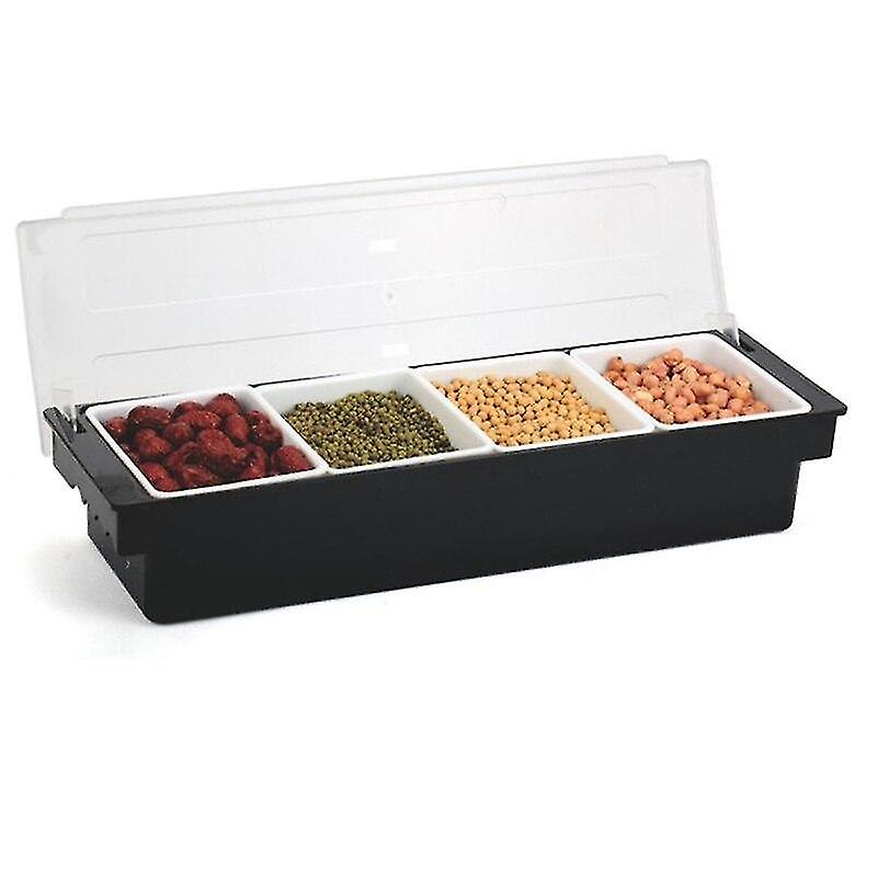 Bar Ice Picks Compartment Seasoning Case Bar Condiment Box Holder Drinks/fruit/garnish Pepper Shakers