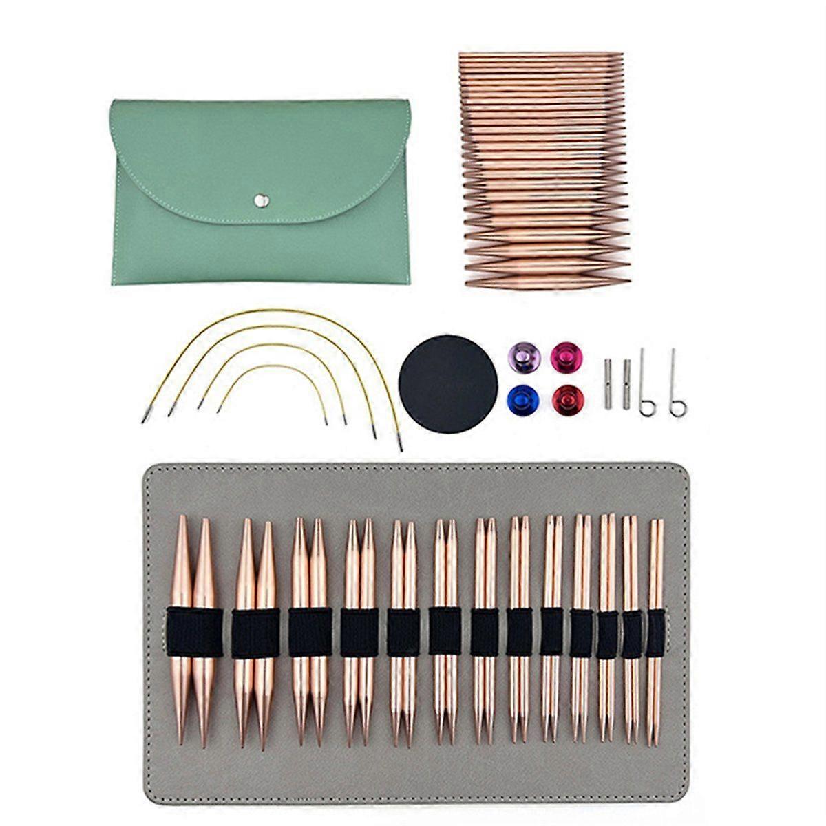 13 Pairs of Interchangeable Circular Knitting Needles Set, 3mm-10mm