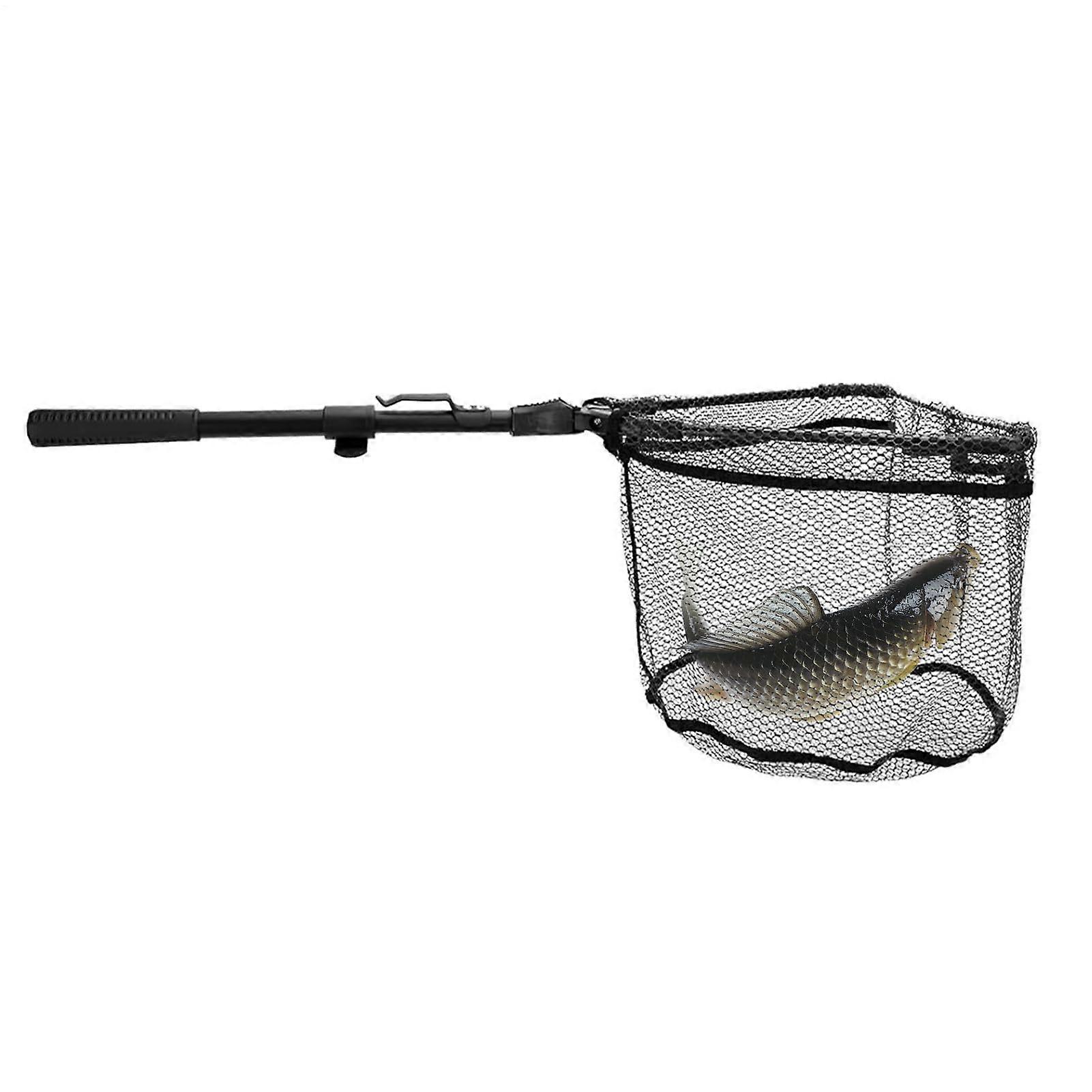 Fish Landing Net With Telescopic Handle Folding Portable Fishing Net For Minnow Bass Catfish Trout Salmon Shrimp Lobster