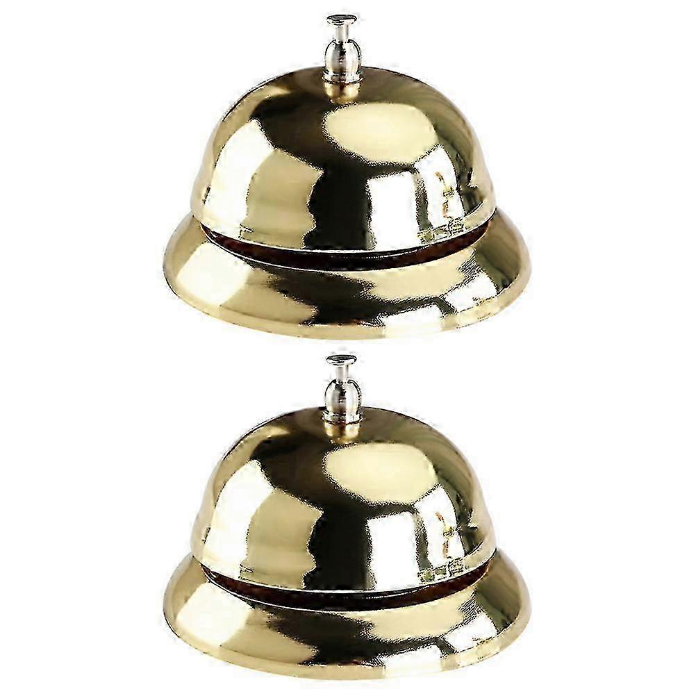 Vintage Desk Bell & Call BellZZ15 for Hotel Reception - 2 Pcs Handheld Loud Bells