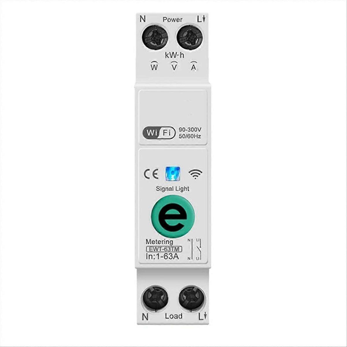 1P+N 63A 110V 220V WIFI Smart Switch Energy Meter KWh Metering Circuit Breaker Timer Relay Smart H