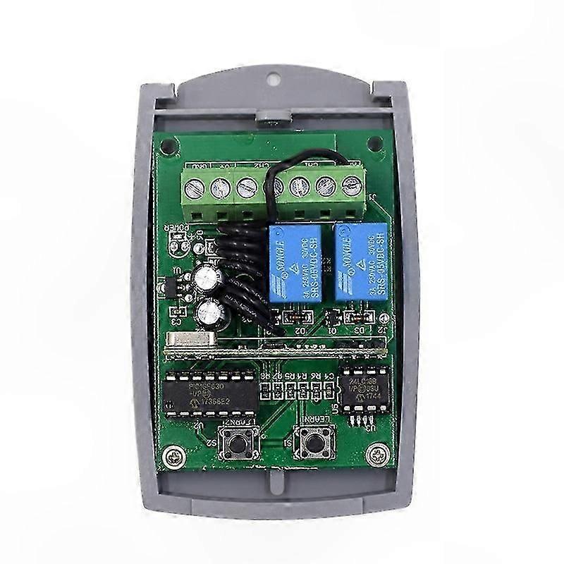 2-Channel 12V-24V Universal Garage Door Receiver 433MHz Remote Control Gate Opener with Fixed Rolling Code Support