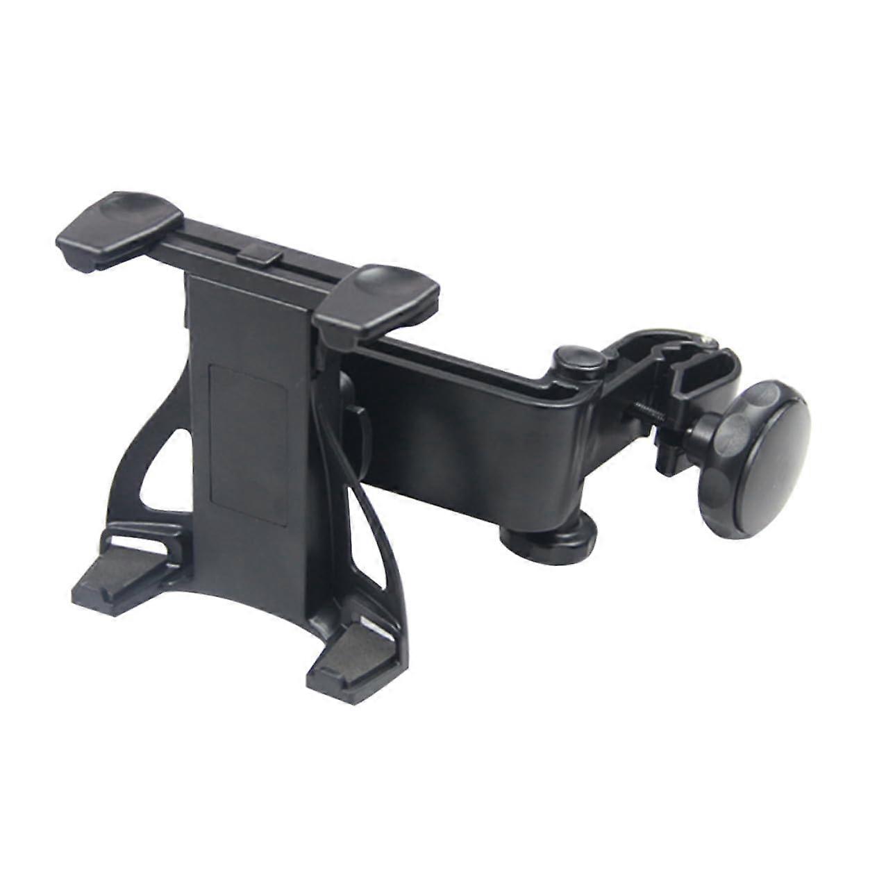 Adjustable Car Tablet Holder Black Plastic Headrest Mount for Backseat Entertainment and Secure Device Support