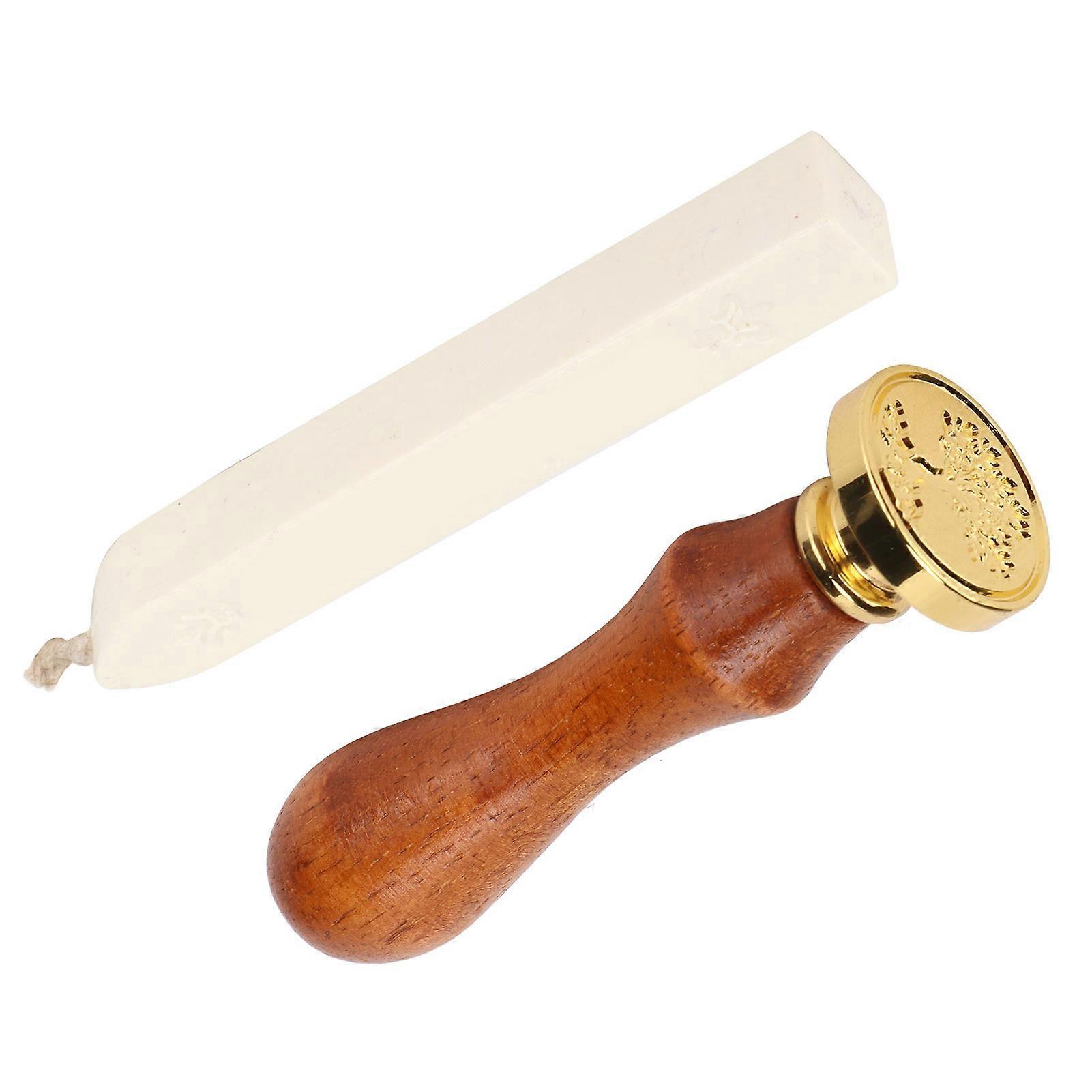 Wax Seal Stamp Kit Clear Pattern Simplicity DIY Classic Sealing Kit for Envelopes Invitations Wedding EmbellishmentWhite Big Tree