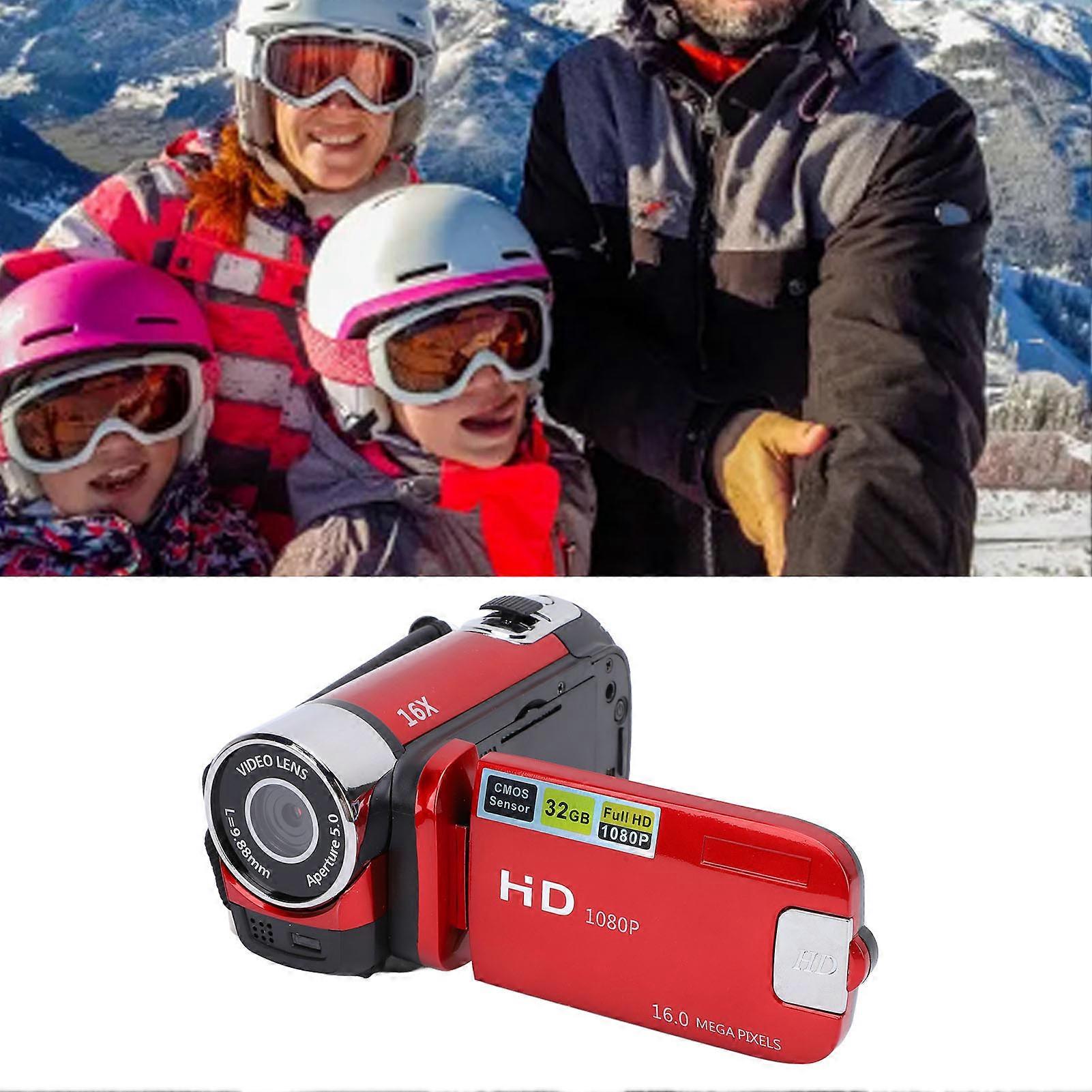 Video Camera Camcorder 16MP 1080P HD 16X Digital Zoom 2.4 Inch Rotation Screen Digital Video Recorder Vlogging Camera for Students Travel 