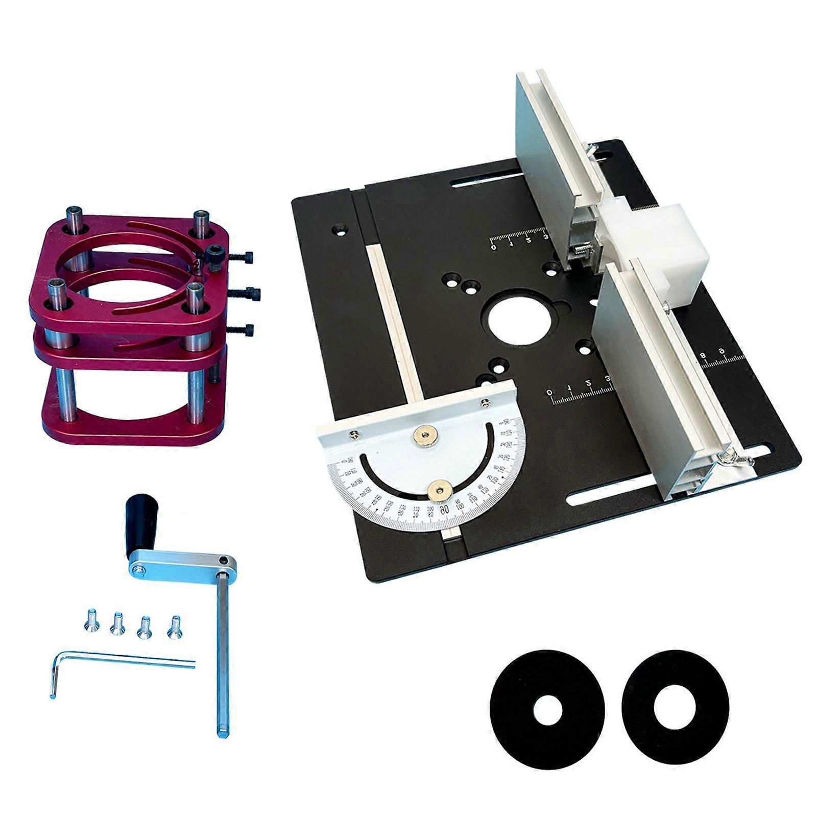 Aluminum Router Lift System With Insert Plate For 65mm Motors Manual Height Adjustment Woodworking Benches DIY Engraving Tool Multicolor