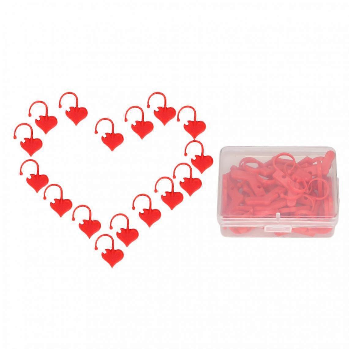 50pcs Heart Knitting Stitch Counter Crochet Interlocking Stitch