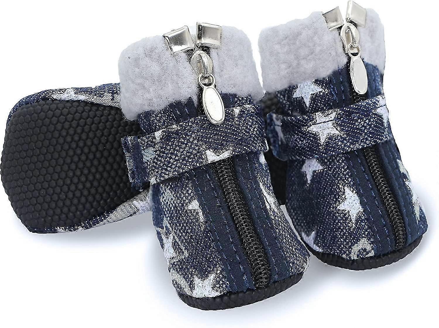 أربطة الدافئة الشتوية نعال داخلية غير قابلة للانزلاق - صغيرة إلى متوسطة الحجم - أبيض 4 قطع أ