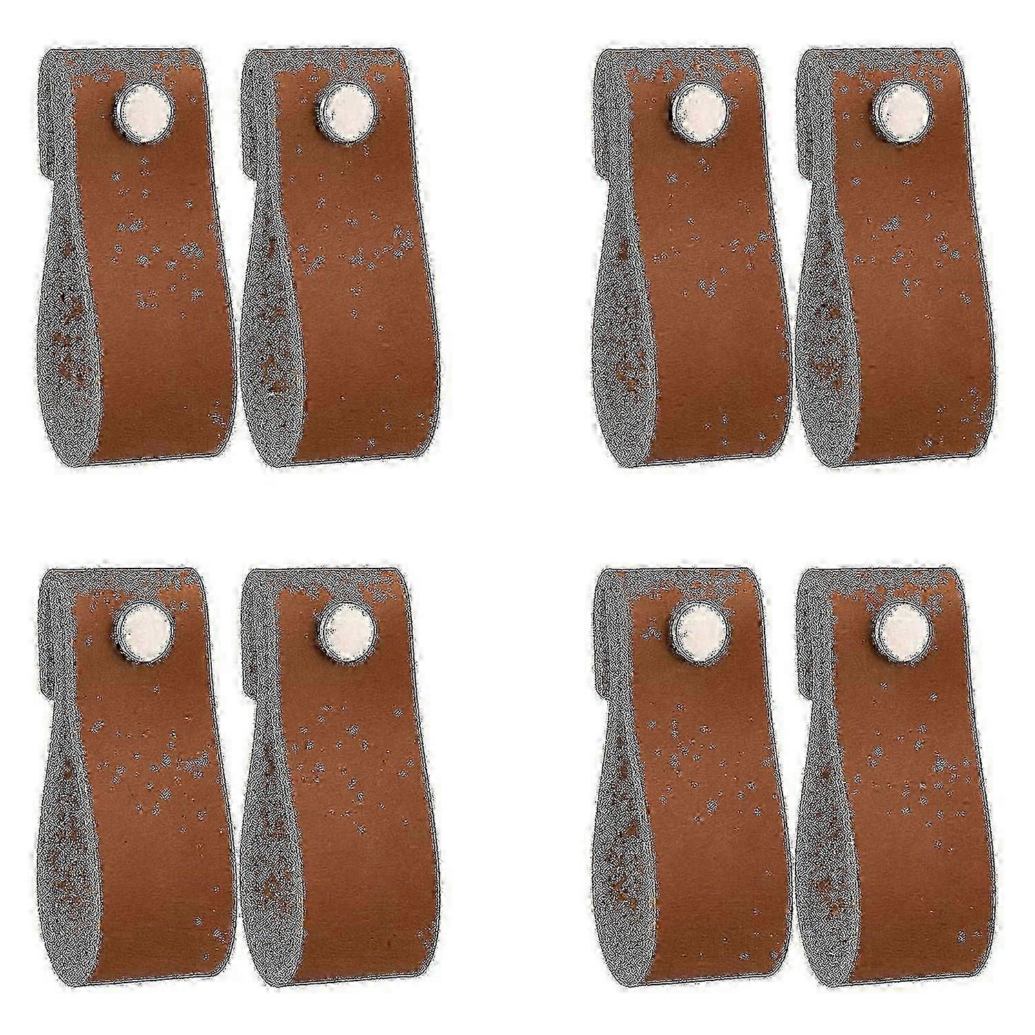 درج جلدي يسحب 8 قطع مقابض جلدية مصنوعة يدويا من الجلد الخالص لأبواب الخزانة