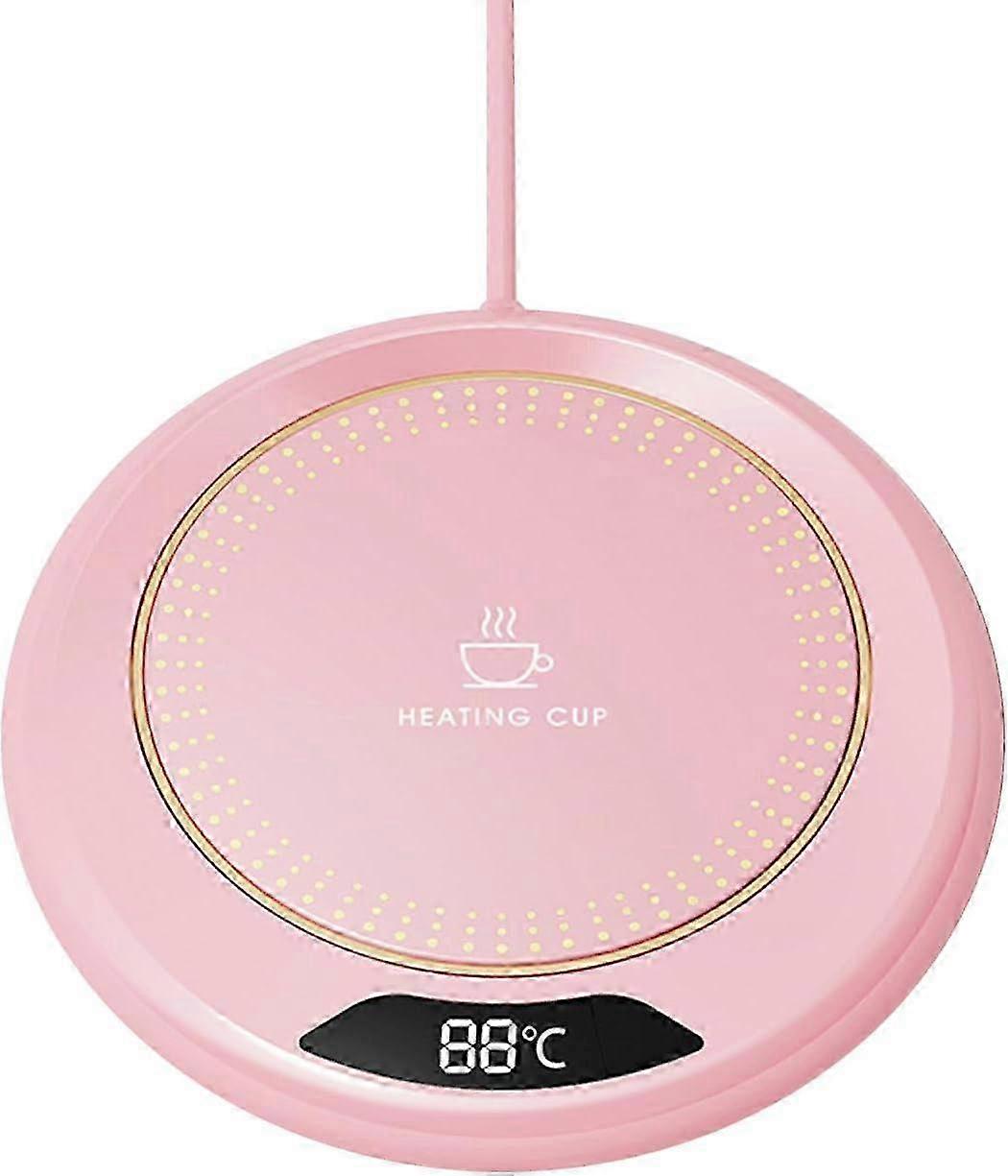 Mug Warmer with 3 Temperature Settings, USB Beverage Warming Plate with Auto-off, Portable Size (Pink) SZRH