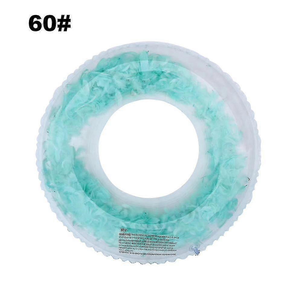 Inflatable Transparent Swimming Ring Thicken Sequins Feather Inflatable Pool Floating Ring