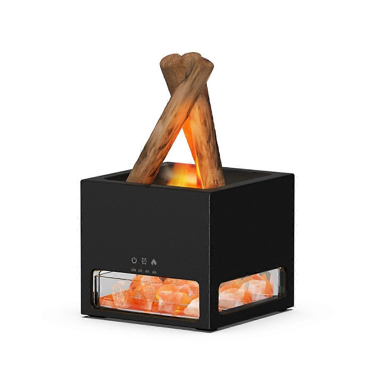 2-in-1 Himalayans Salt Lamp & Essential Oil Diffuser Black