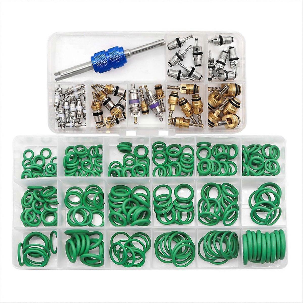 270PCS O-Ring Seals Kit + 40PCS A/C Valve Core Assortment