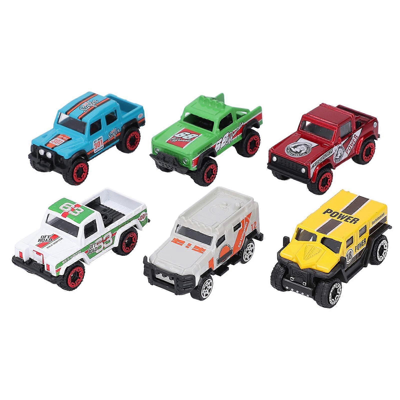 6pcs 1:64 Scale Alloy Racing Cars Set High Simulation Collectible Portable Die Cast Pull Back Toy