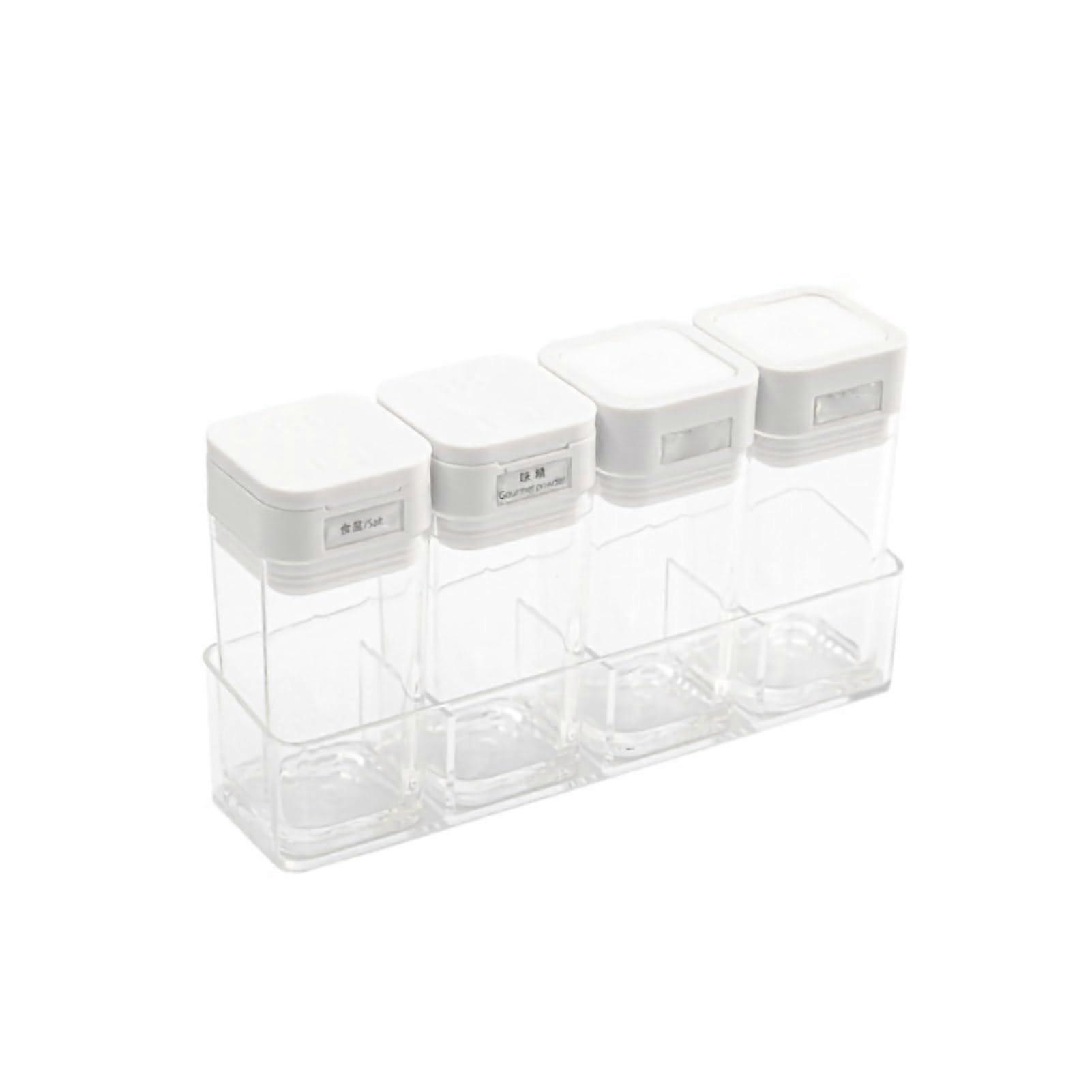 Spice Jars Set with Transparent Push Button Double Opening Design for Kitchen Seasoning Storage