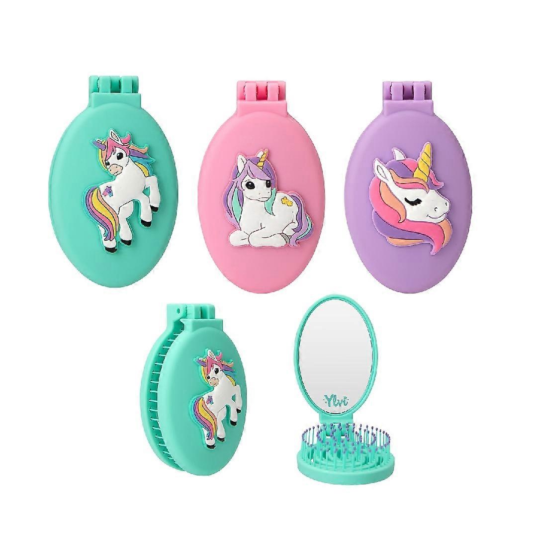 Depesche Ylvi Folding Hairbrush With Unicorn Design Assorted Colour