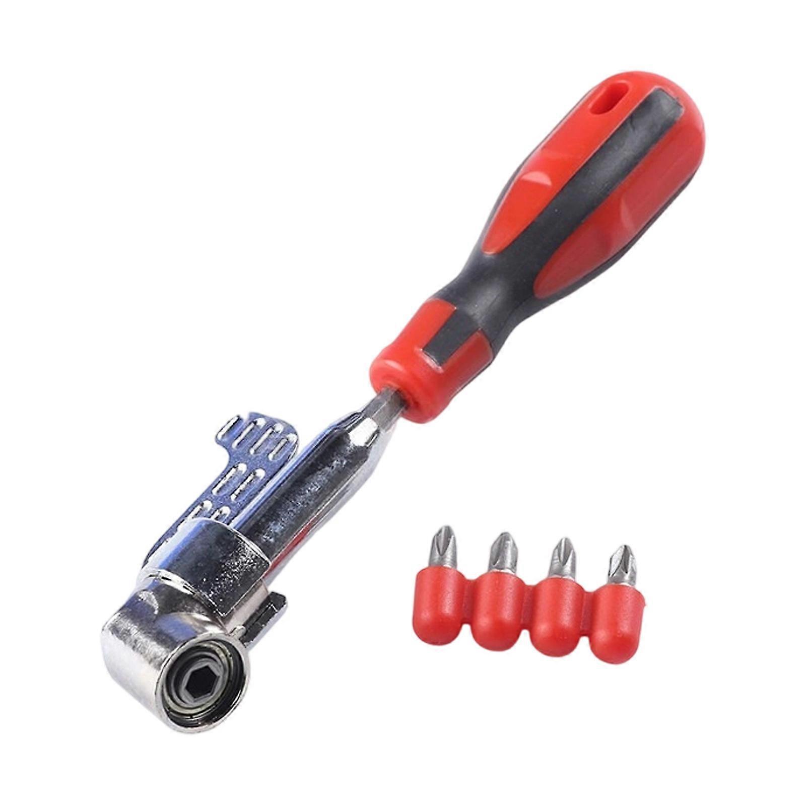 Red Rotating Handle Angled Drill Adapter Flexible Shaft 105Degree Bend For Precise Work In Confined Areas Repair Multicolor