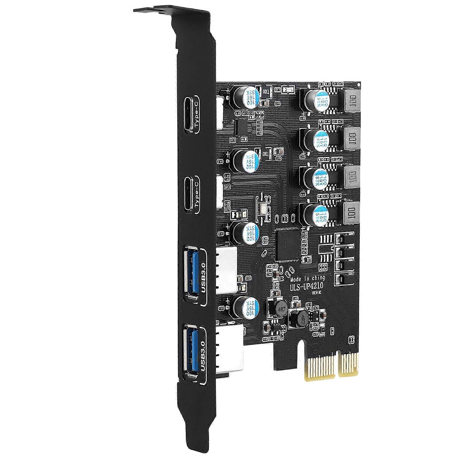 PCIe to USB 3.0 Expansion Card with 2 USBA and 2 USBC Ports, 4 Port PCI Express Adapter for Desktop PC