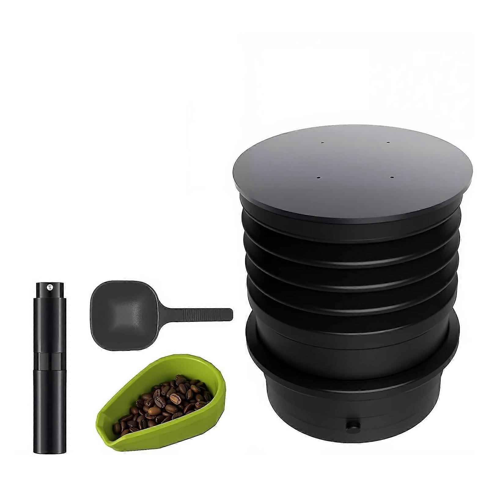 Coffee Grinder Tool with Integrated Atomizing Bottle and Measuring Spoon Metal Texture Perfect for Grinding Performances Multicolor