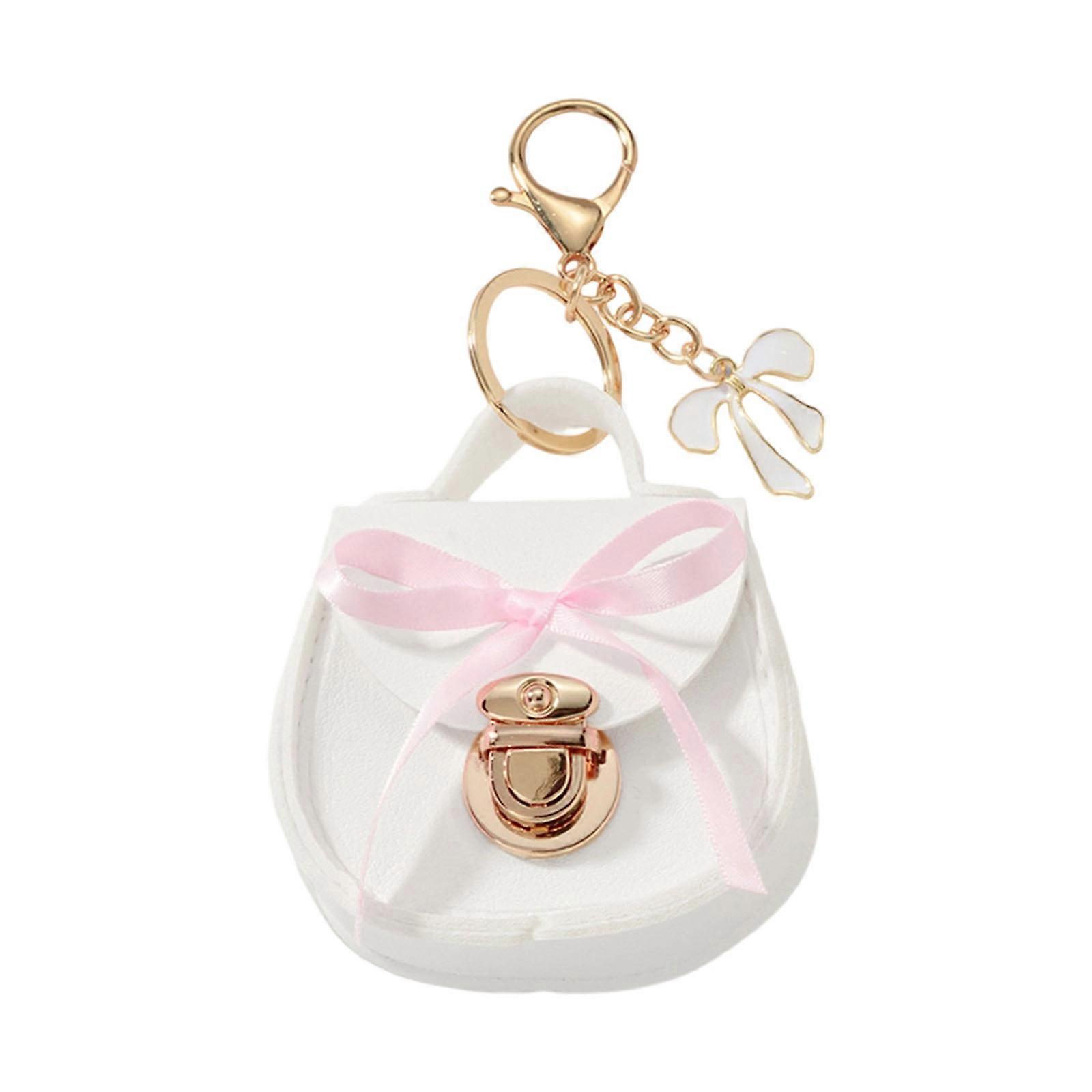 Modifiable PU Ribbon Bend Key Owner Planner Dense Slide Pocket For Daily Rudiments  White