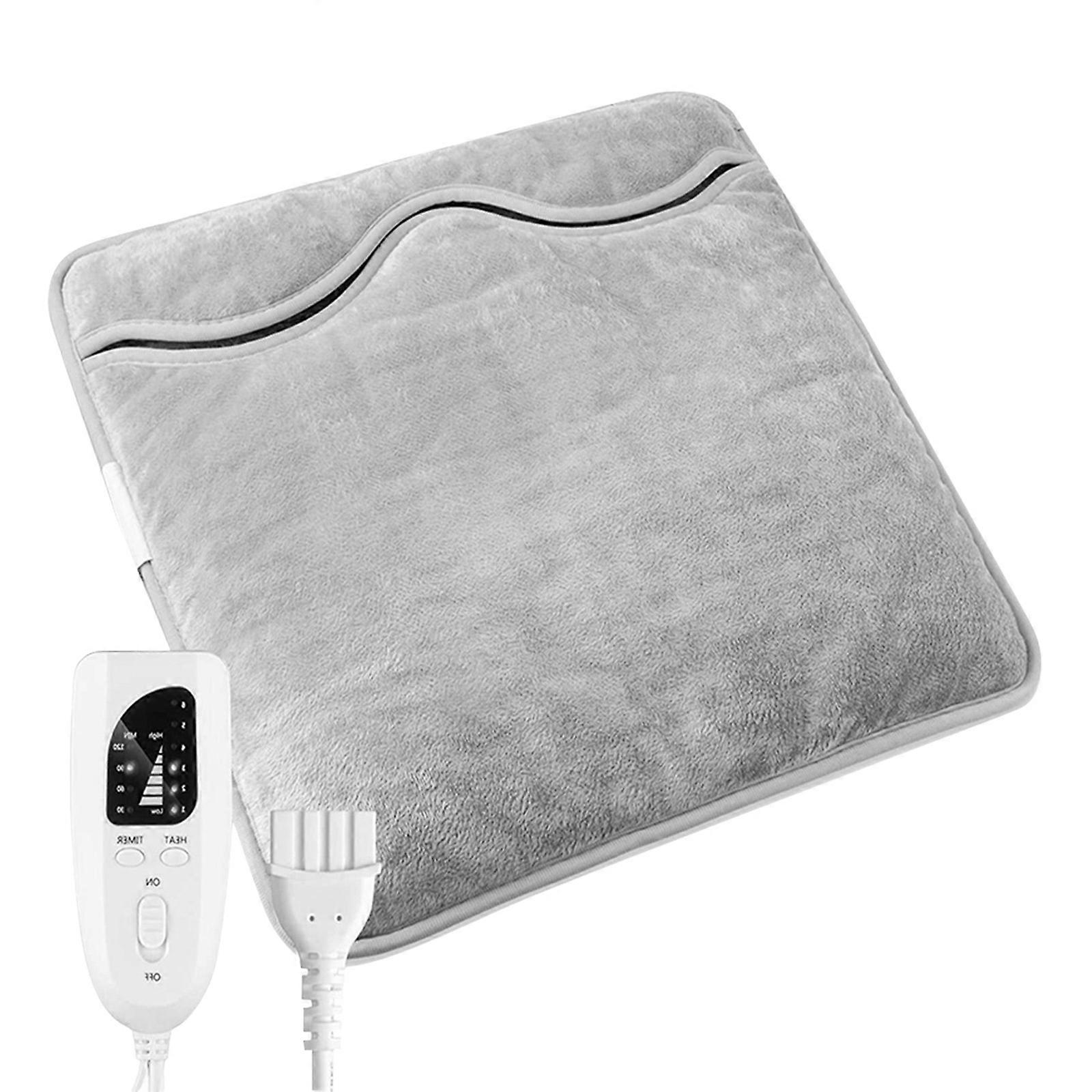 Single Sided Heating Technology Electric Foot Mat 3 Minutes Warmth 3 Adjustable Temperatures  Silver grey