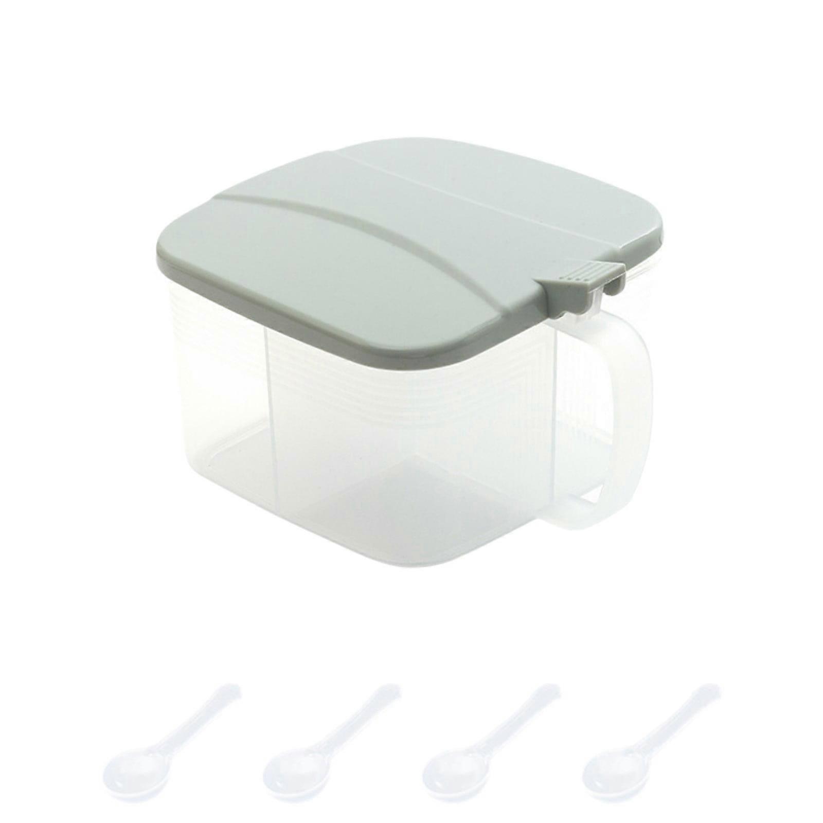 Yonrjhukm Multifunctional Seasoning Jar with Compartments, Spice Can Set for Household Use, Includes Spoon, Compatible with Kitchen Storage Needs