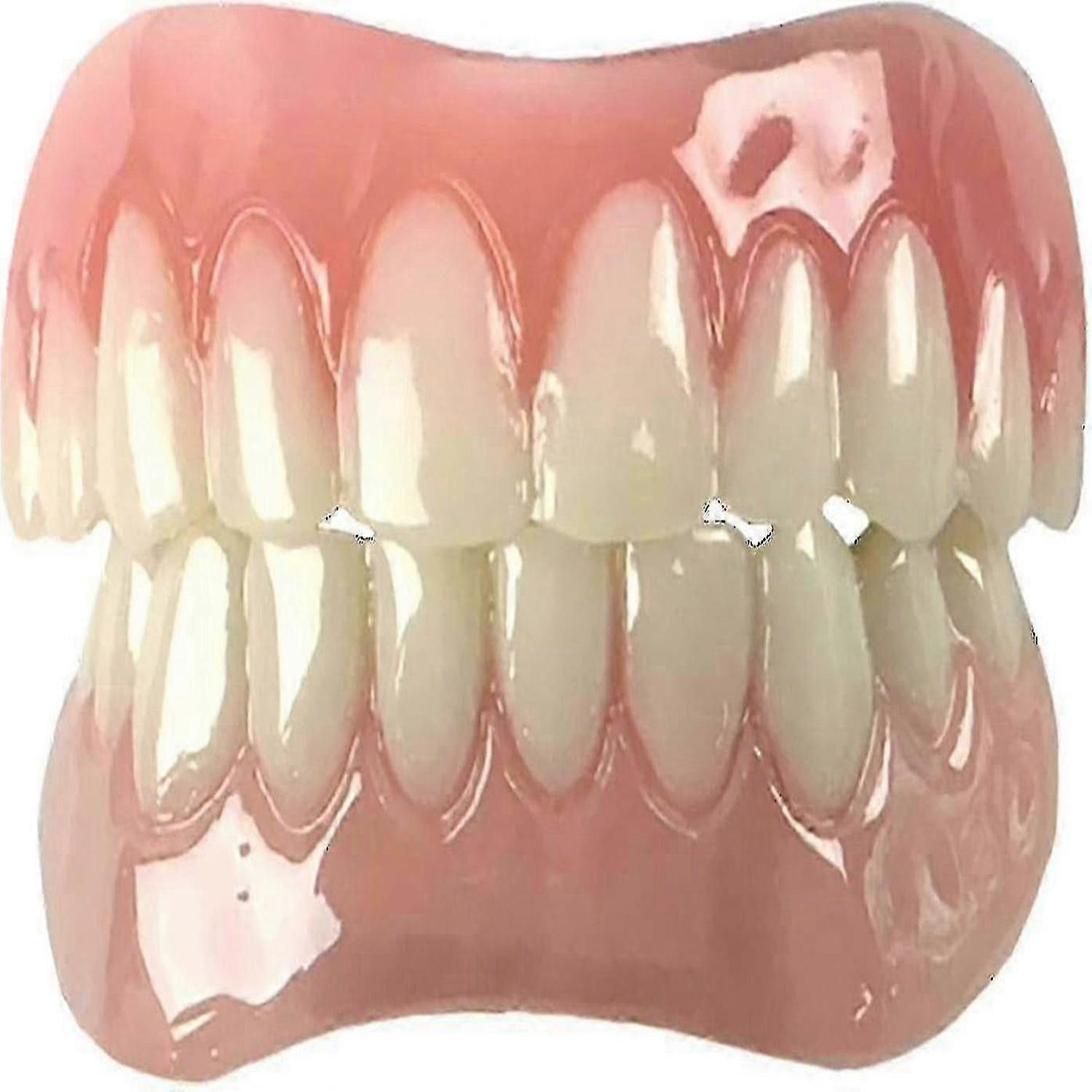 Instant Smile Comfort Fit Flex Teeth - Upper And Lower Matching Set Natural Shade! Fix Your Smile At Home Within Minutes!