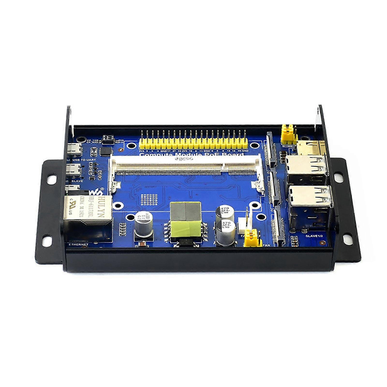 Multifunctional POE Expansion Board Mini Host Module POE Metal Box for RPi CM3/3+ Compute Module with Cooling Fan Multicolor