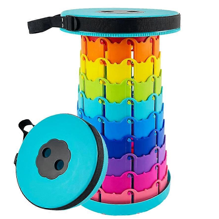 Portable Folding Stool Adjustable Height Lightweight Telescopic Seat for Camping and Travel