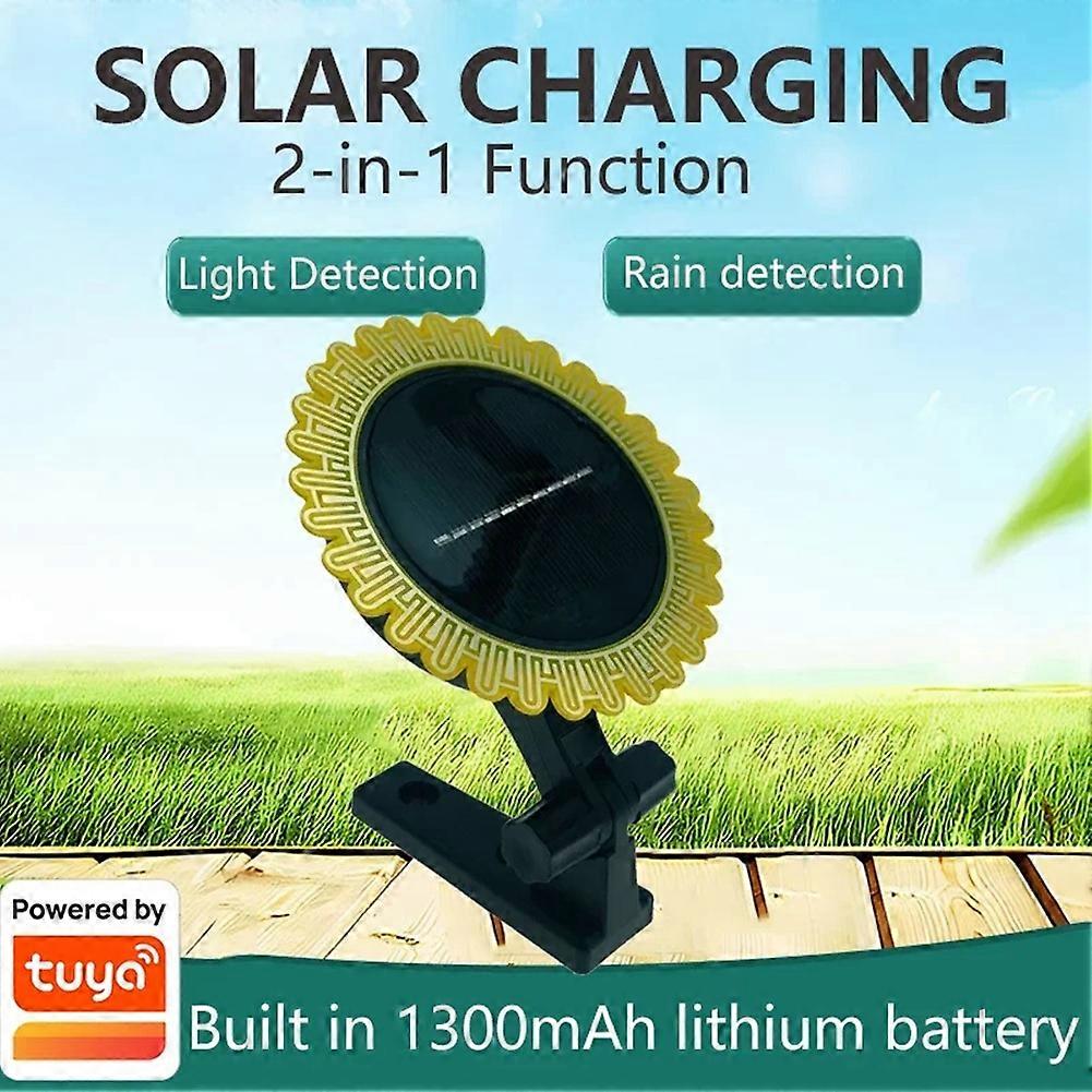 Tuya Smart Zigbee Rain Sensor with Light Detector Solar Operated IPX6 Waterproof Rain Detector Remote Control