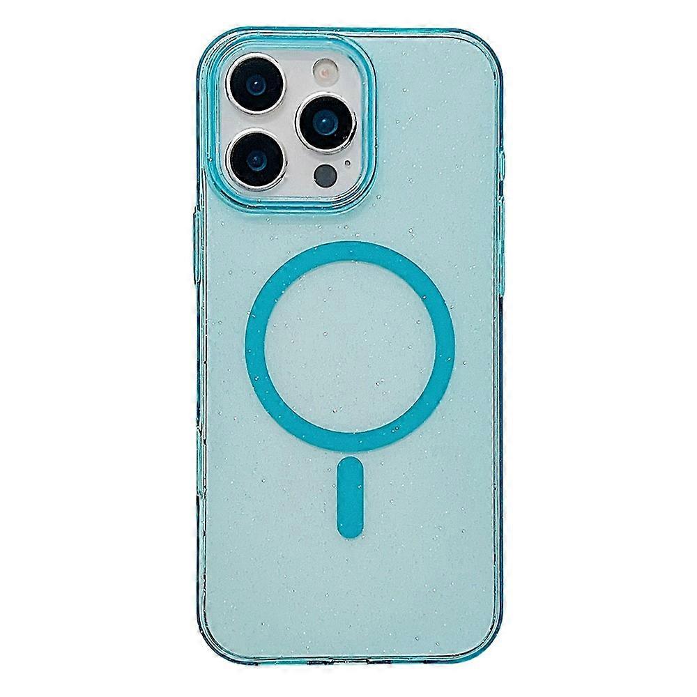 Compatible For iPhone 16 Pro Case Compatible with MagSafe Clear Glitter Shockproof PC Phone Back Cover