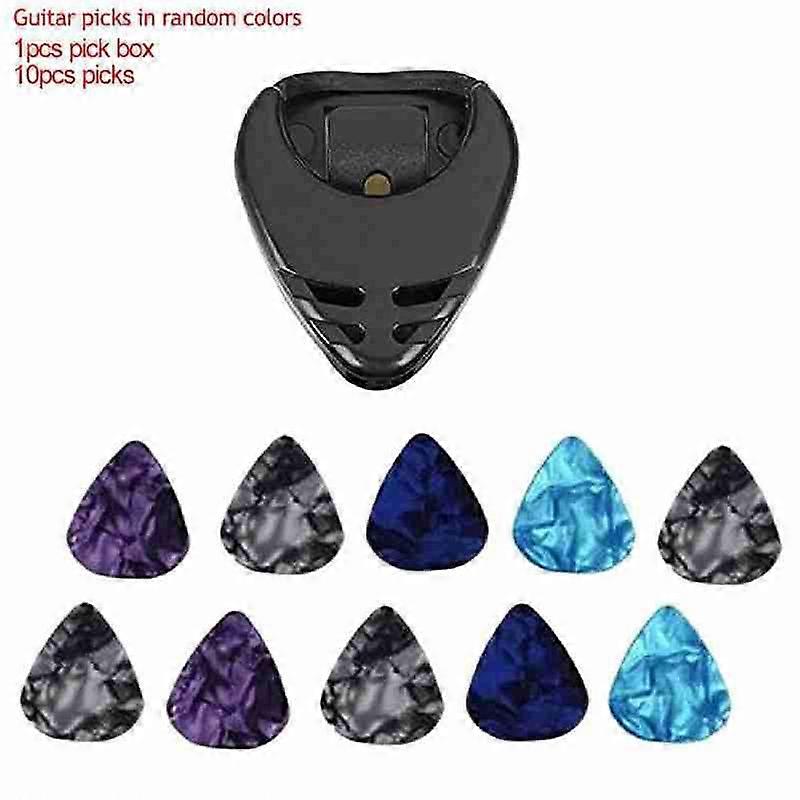 Guitar Pick Set Heart Shaped Box with 10 Celluloid Picks Premium Quality Assorted Colors