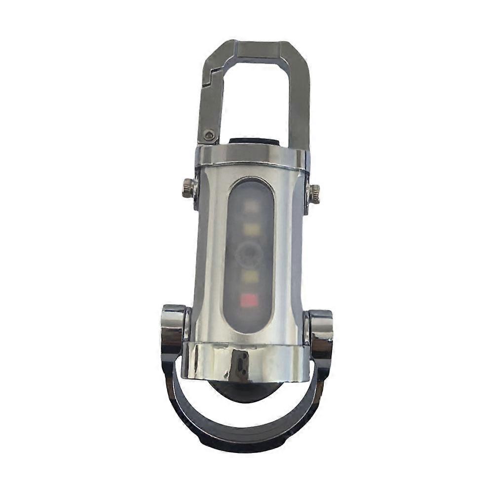 Compact Aluminum Alloy Keychain Flashlight with Front and Colorful Side Lights Rain-Resistant 1200mAh Battery Hook Design
