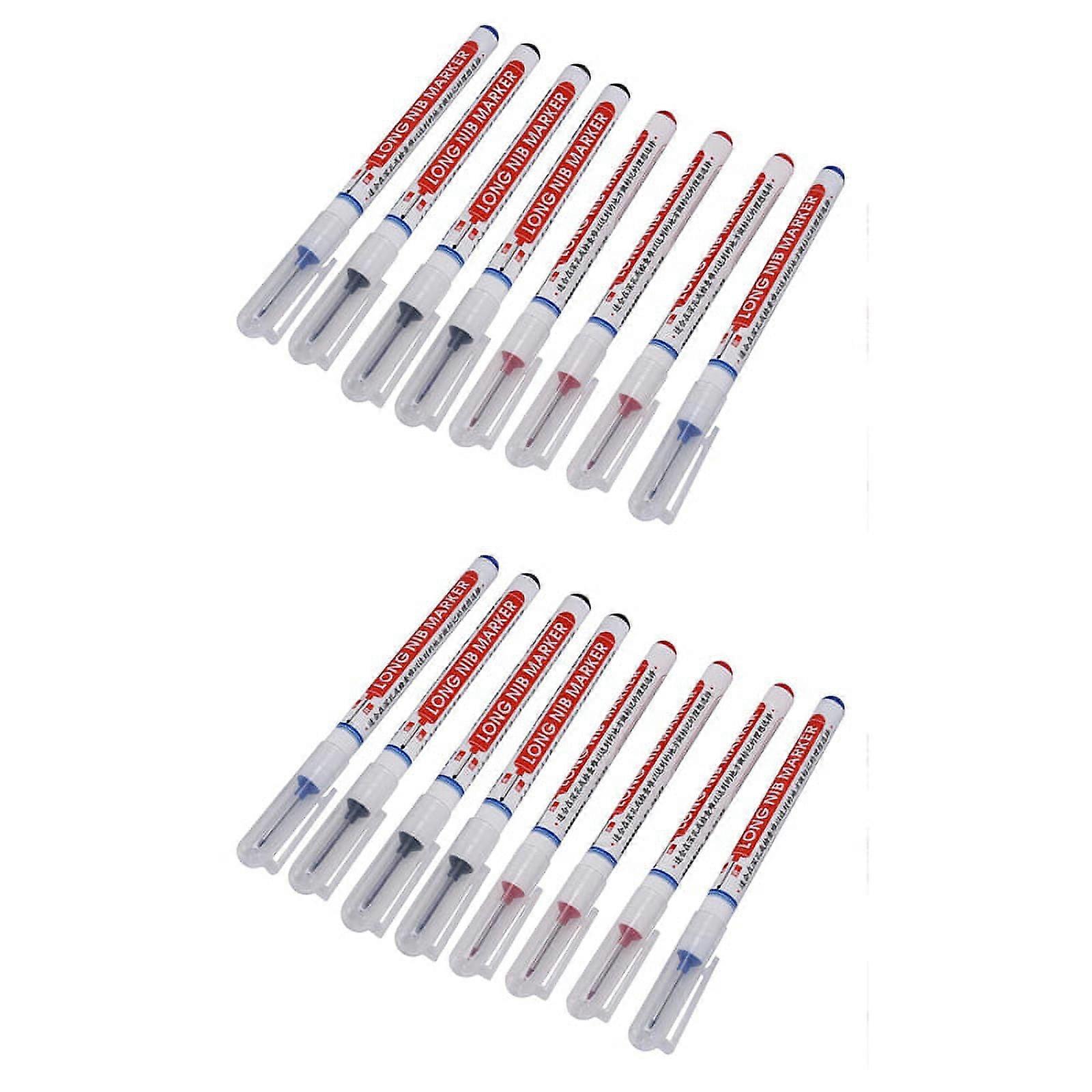 16 Multi- Deep Hole Marker Long Nosed Marker Deep Drill Hole Long Nib Scriber Carpentry Colorful Marker Pen