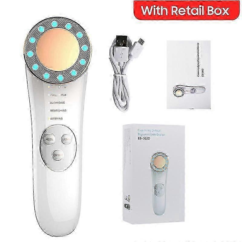 7 in 1 Face Lifting Machine Ems Micro Current Galvanic Facial Massager Gezicht Tightening Device Rood en Blauw Licht Huidverzorging Tools Hk