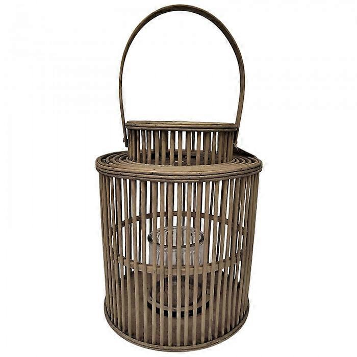 Hill Interiors Wicker Cylinder Lantern