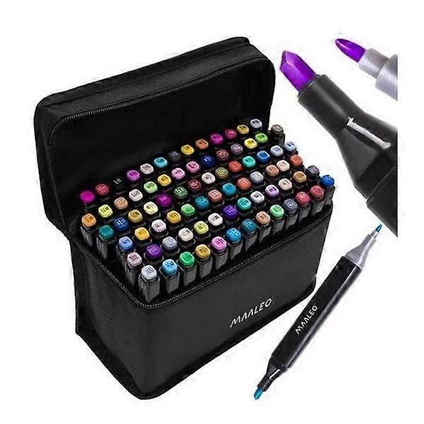 80-Pack - Markers with Case - Double Sided Pens Multicolour 550