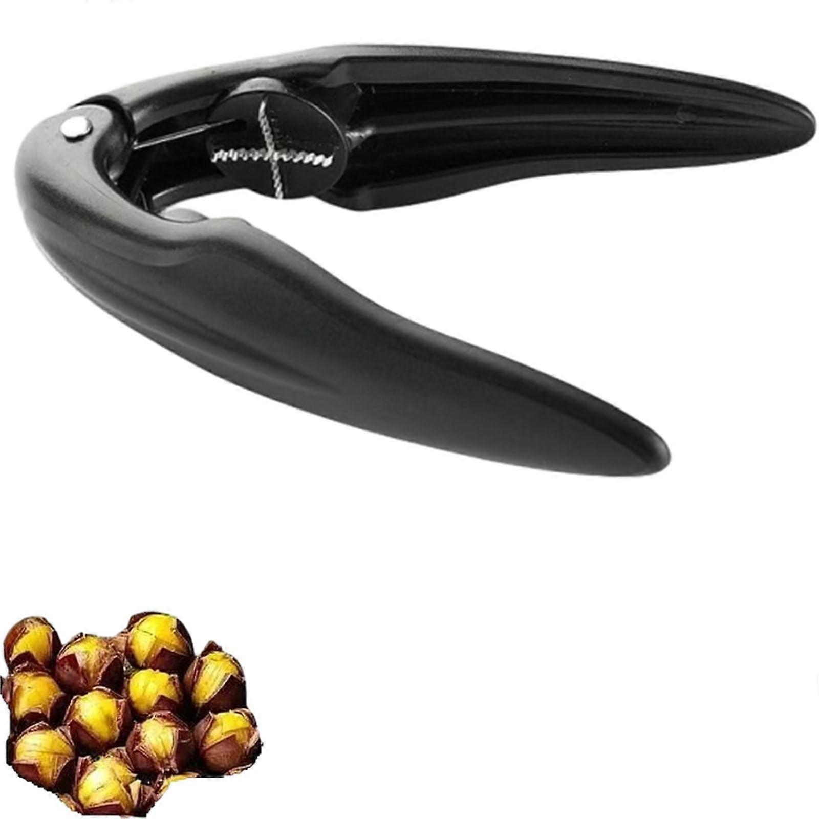 Chestnut Peeler with Serrated Cross Blade and Automatic Rebound, Ergonomic Large Handle Tool 1pc