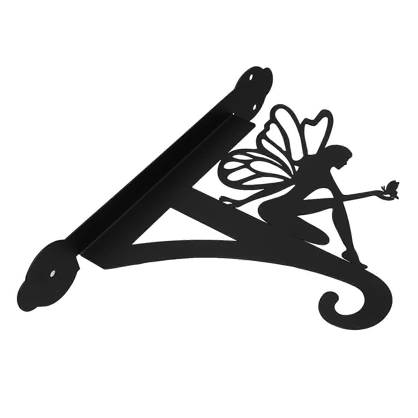 Black Iron Hanging Bracket for Bird Feeder with Curved Hook